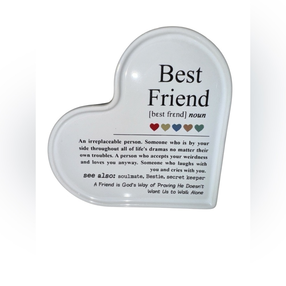 Ceramic Heart Plaque Signs with Best Friend Definition